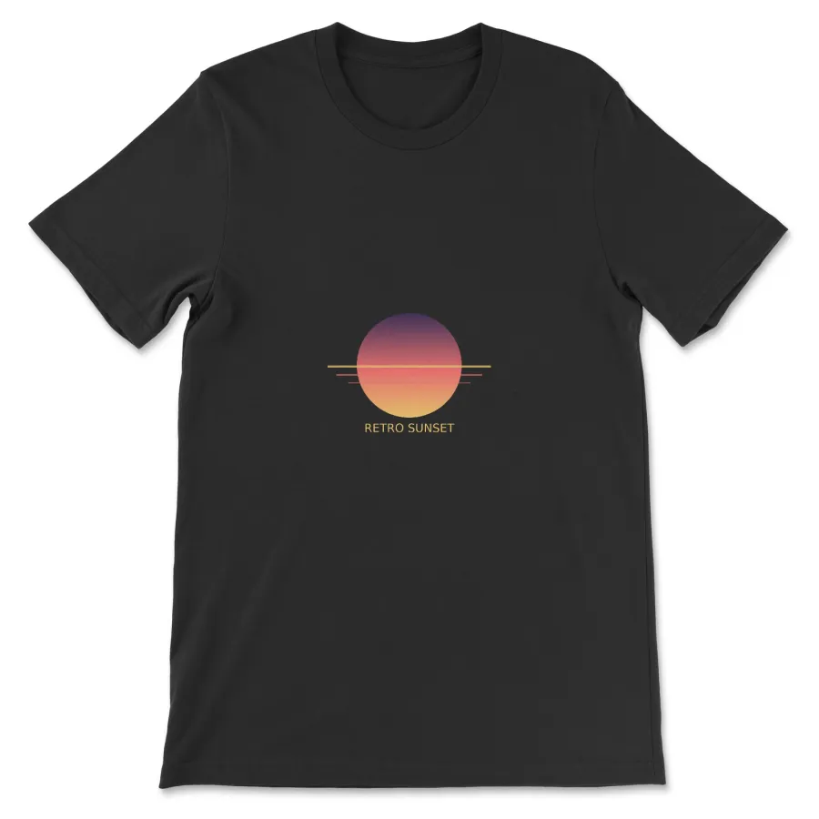 Retro Sunset Tee — Black